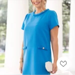 Avara Dotty Blue Pocket Detail‎ Retro Mod Dress Small S